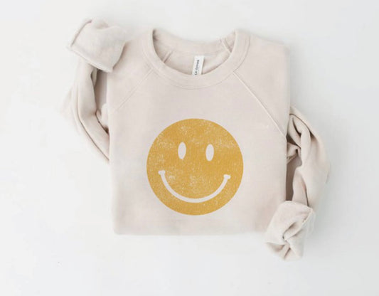 SMILEY FACE FLEECE PULLOVER