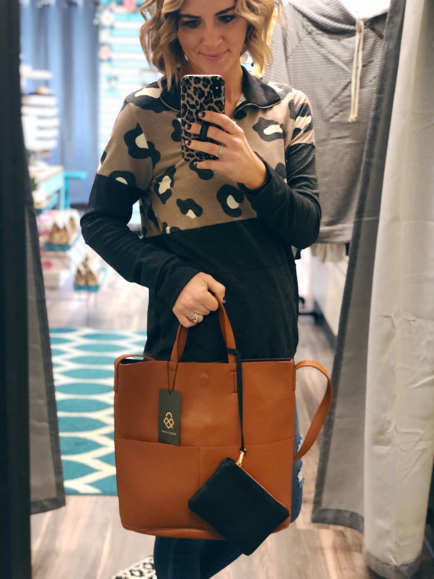 BROWN SLOUCHY TOTE
