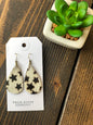 SMALL FUR STAR LEATHER EARRING