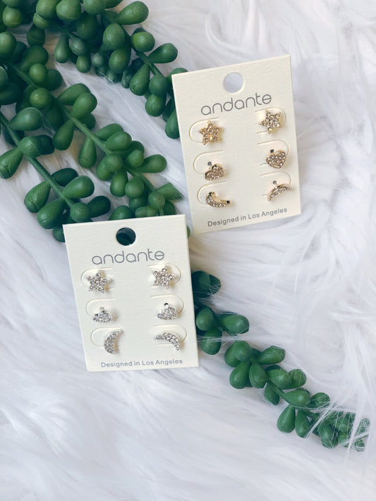 SUN, MOON, & STARS STUD PACK