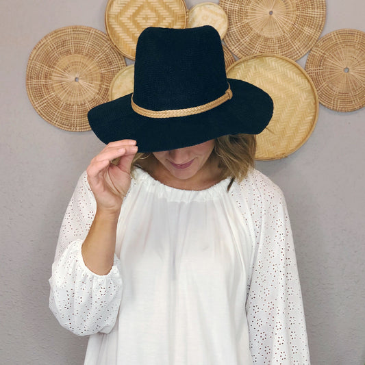 SPRING HAT W/ BRAID TRIM