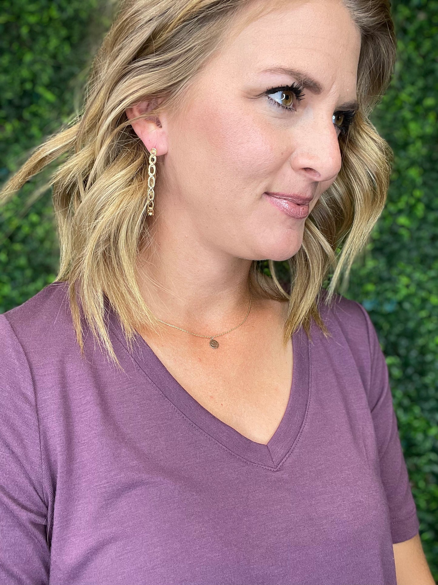CHAIN LINK HOOP EARRING