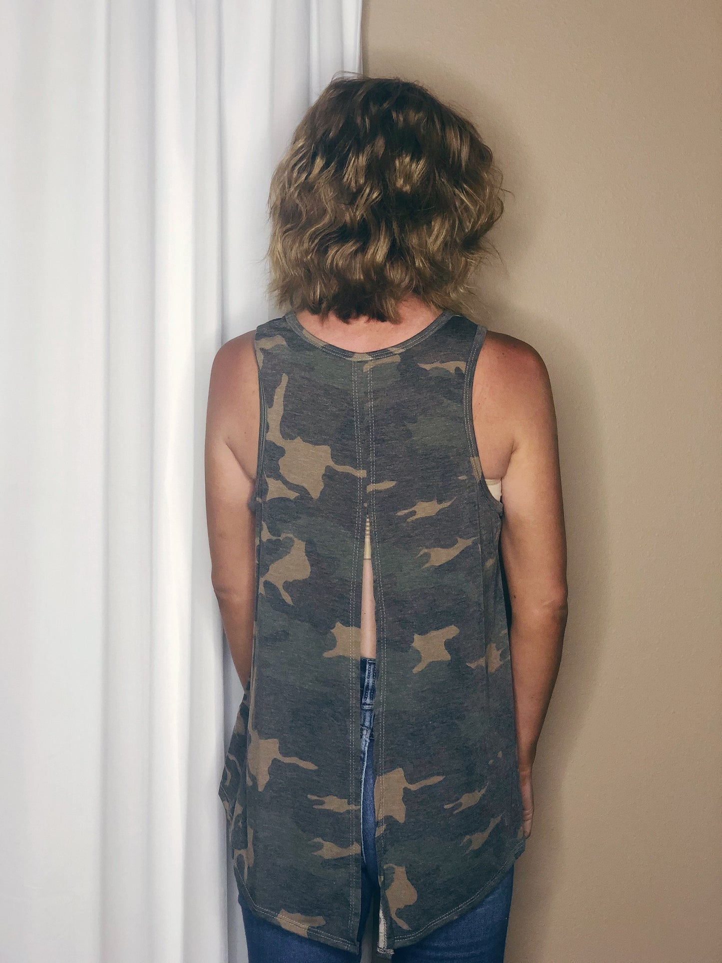 CAMO SPLIT BACK TANK