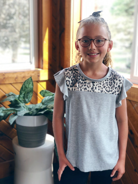 LEOPARD FLUTTER SLEEVE {LITTLES}