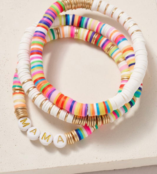 SET OF 3 CLAY MAMA BRACELETS