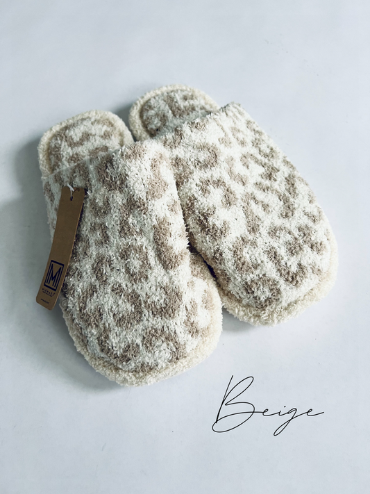 WINTER LUXURY SOFT LEOPARD PATTERN SLIPPER