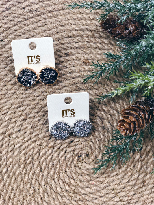 GLITTER POST EARRING
