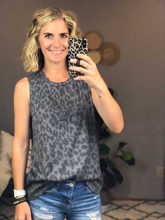 CHARCOAL LEOPARD TANK