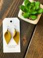 SMALL MUSTARD LEATHER EARRING