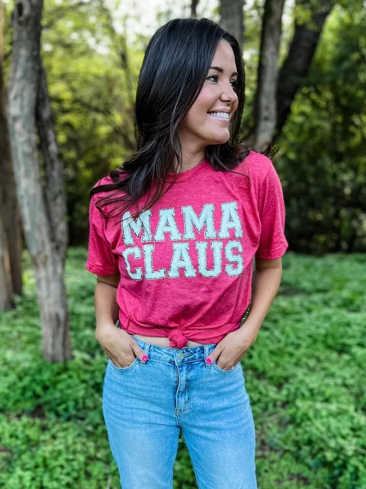 MAMA CLAUSE RED TEE