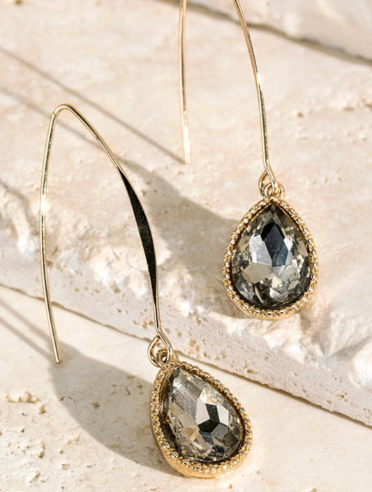 METAL TEAR DROP FISH HOOK EARRINGS