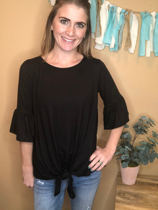 BELL SLEEVE TIE FRONT