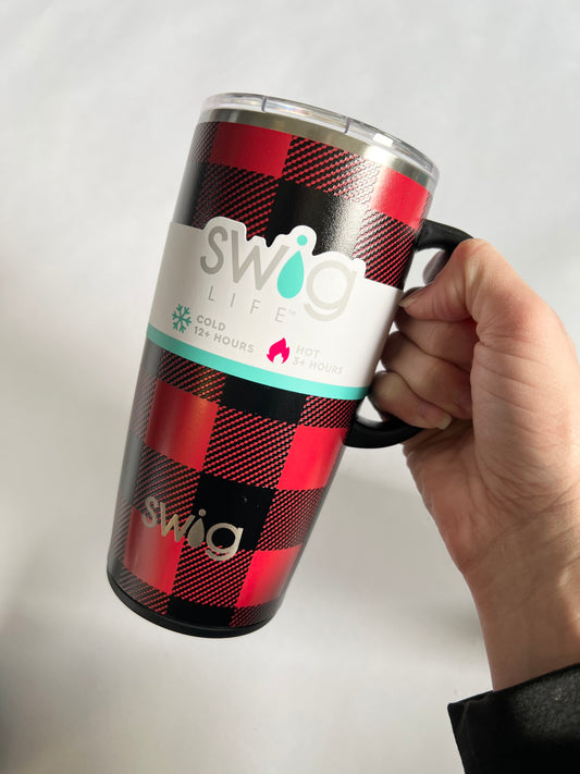 BF {22} BUFFALO PLAID SWIG TRAVEL MUG 22 OZ