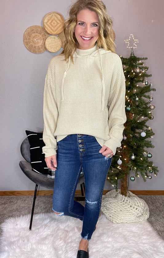 OATMEAL WOVEN HOODIE