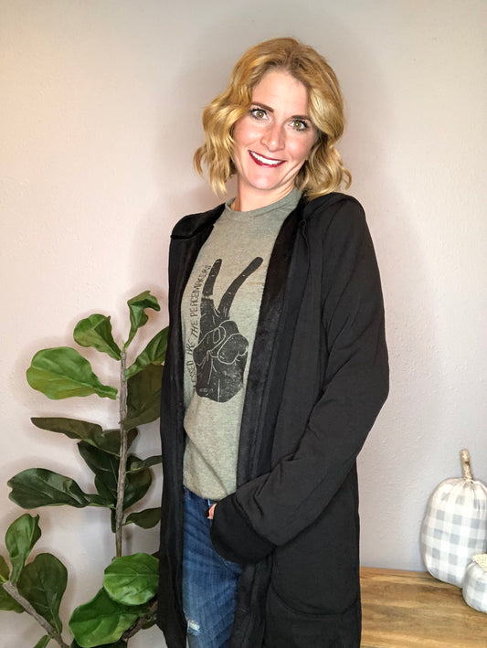 HOODED CARDIGAN