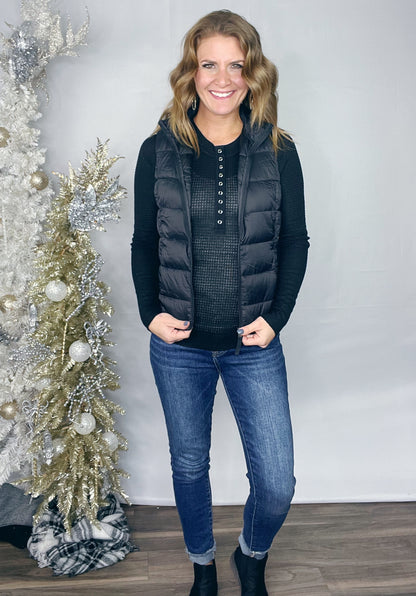 BF {22} WOVEN SOLID PUFFER VEST