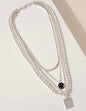 LAYERED CHAIN NECKLACE WITH SMILEY FACED CHARM