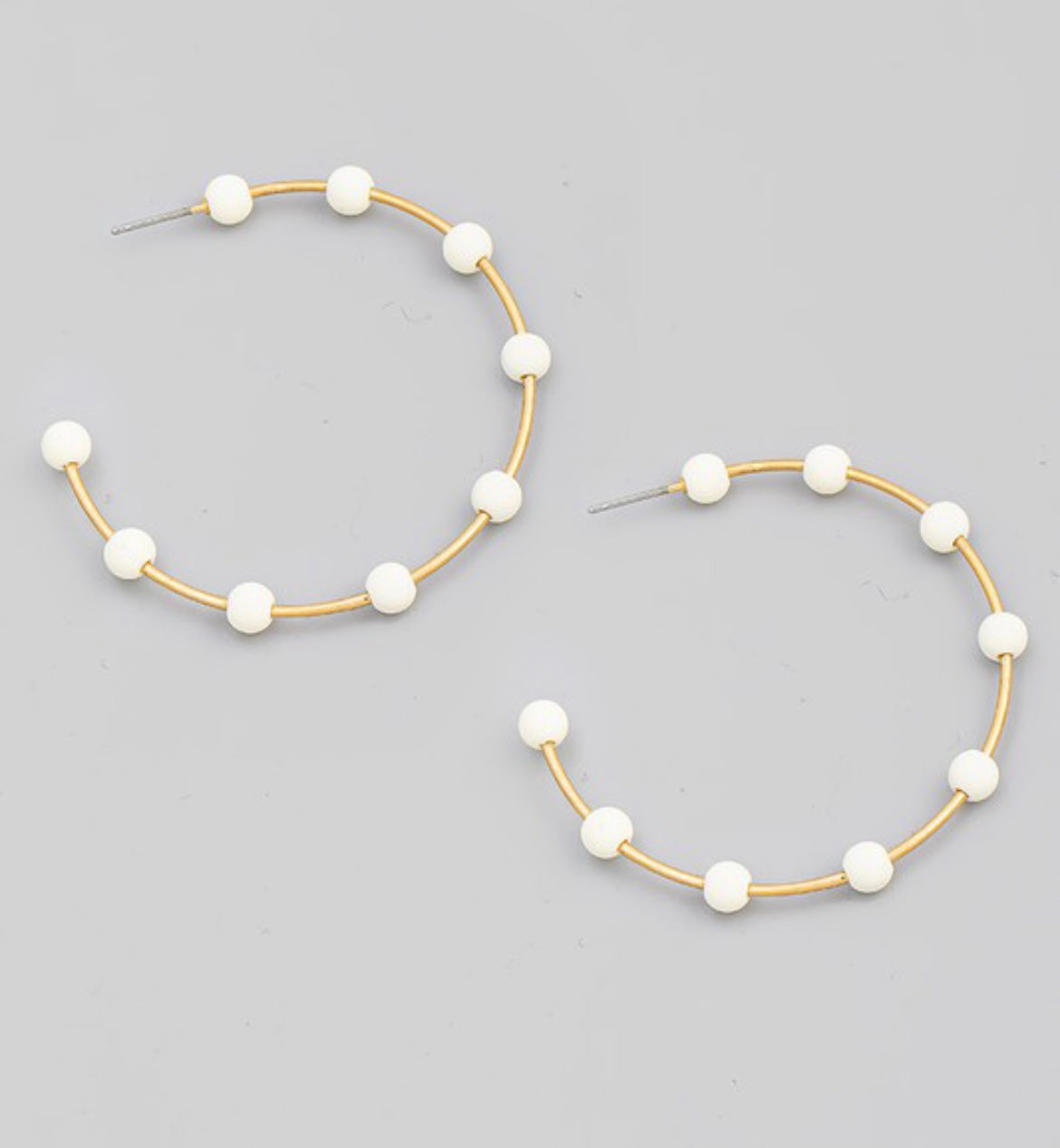 BALL BEAD HOOP EARRING