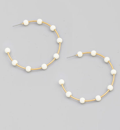 BALL BEAD HOOP EARRING