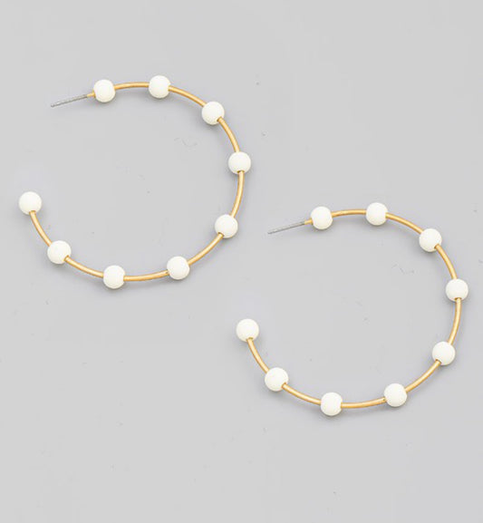 BALL BEAD HOOP EARRING
