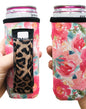 SUMMER BLOOMS W/ LEOPARD SLIM CAN HANDLER