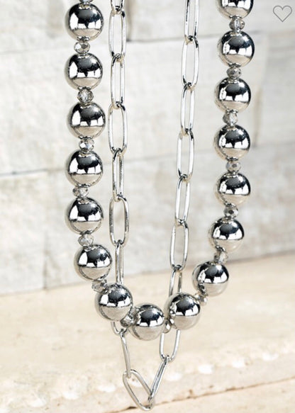 DOUBLE LAYER BEAD NECKLACE