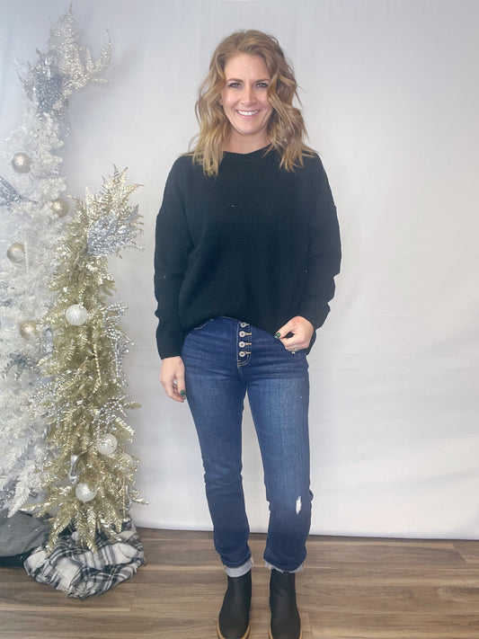 WINTER ROUND NECK BASIC SWEATER