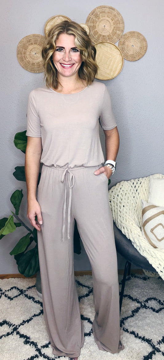 TAUPE LONG ROMPER