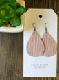 PINK WEAVE LEATHER EARRING