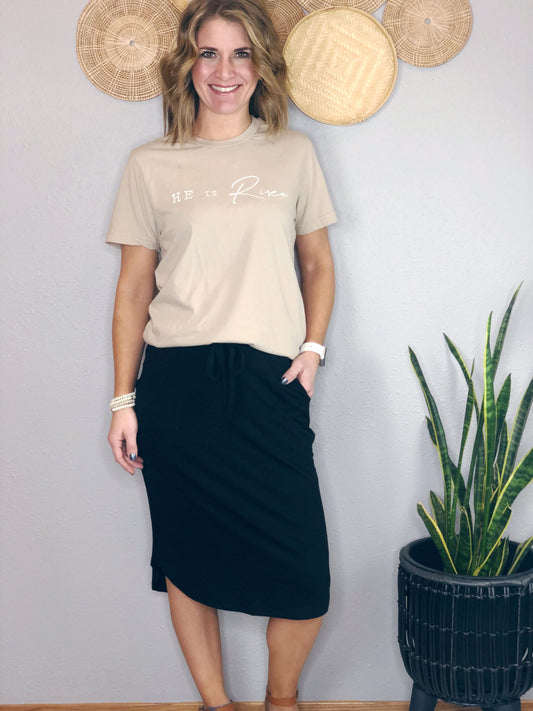 TULIP HEM SKIRT WITH POCKETS