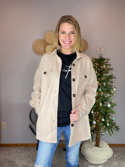 CHEST POCKET COLLARED SHACKET