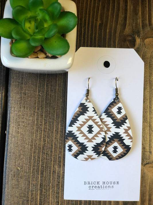 AZTEC LEATHER EARRING