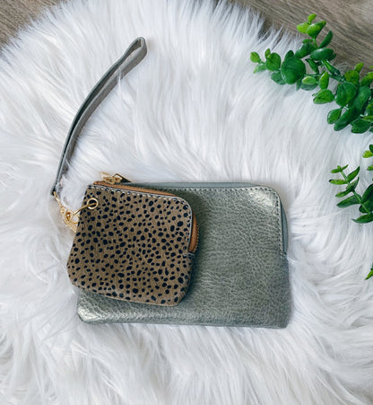 WALLET WRISTLET WITH COIN POUCH