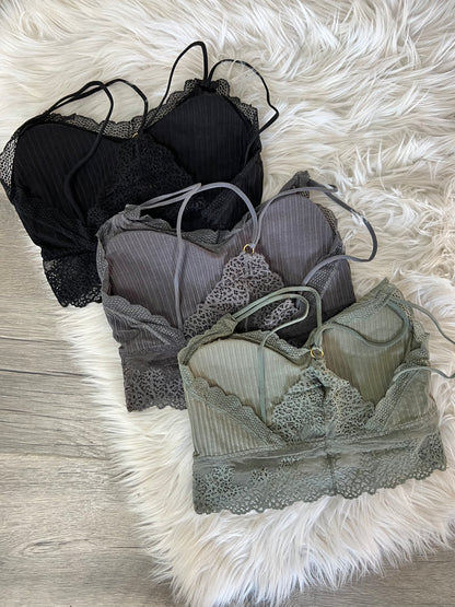 LACE DETAIL OPEN BACK BRALETTE