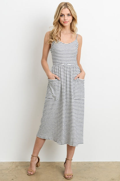 BLACK AND WHITE STRIPED DRESS