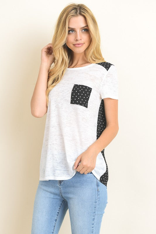 SHORT SLEEVE POLKA DOT TEE
