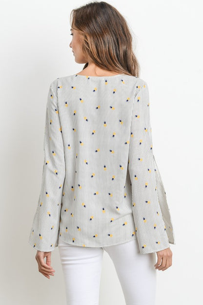 PINEAPPLE SPLIT SLEEVE TOP
