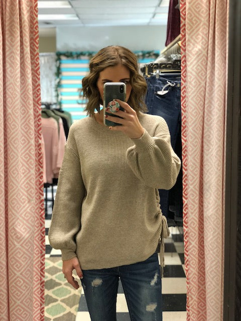 TIE WAIST SWEATER
