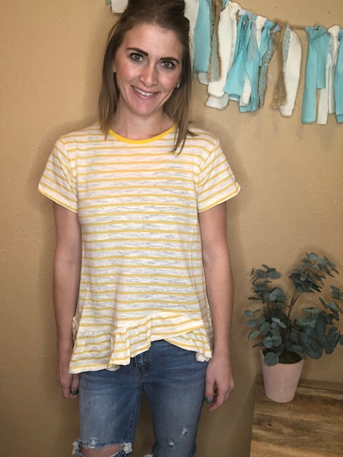 YELLOW STRIPE TEE