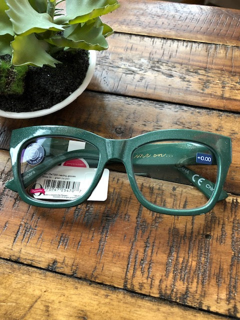 GREEN SPARKLE GLASSES