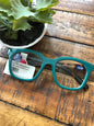 TEAL WITH LEOPARD GLASSES