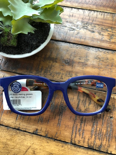 BLUE WITH LEOPARD GLASSES