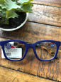 BLUE WITH LEOPARD GLASSES