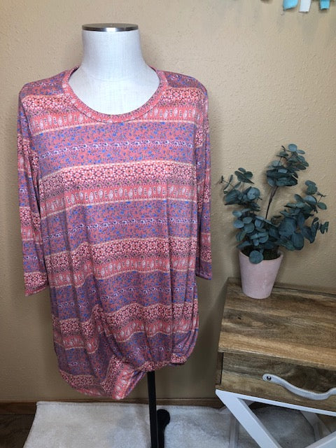CORAL PRINT TOP