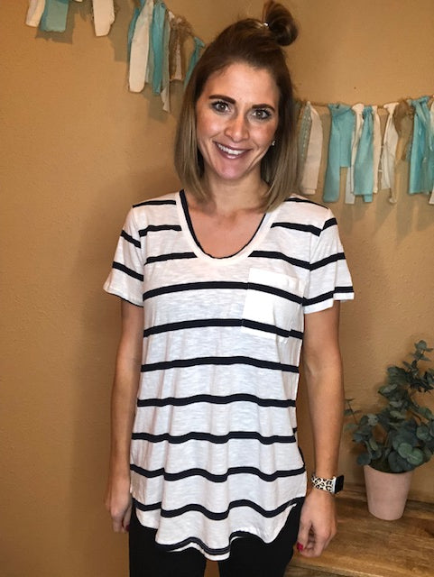 STRIPE KNIT TEE