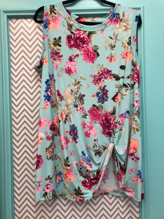 MINT FLORAL TANK {EXTENDED SIZE}